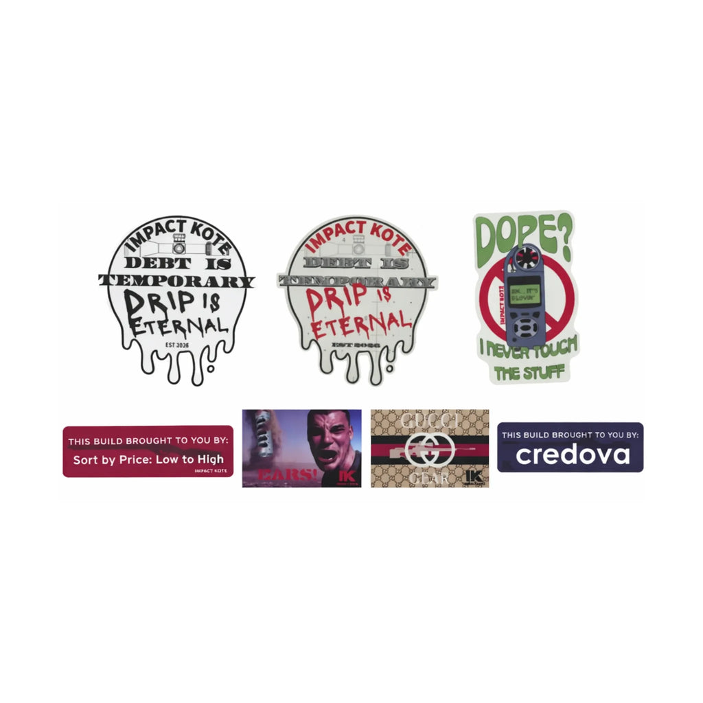 Shooter Slaps sticker pack with multiple PRS shooting stickers including funny range and gear decals